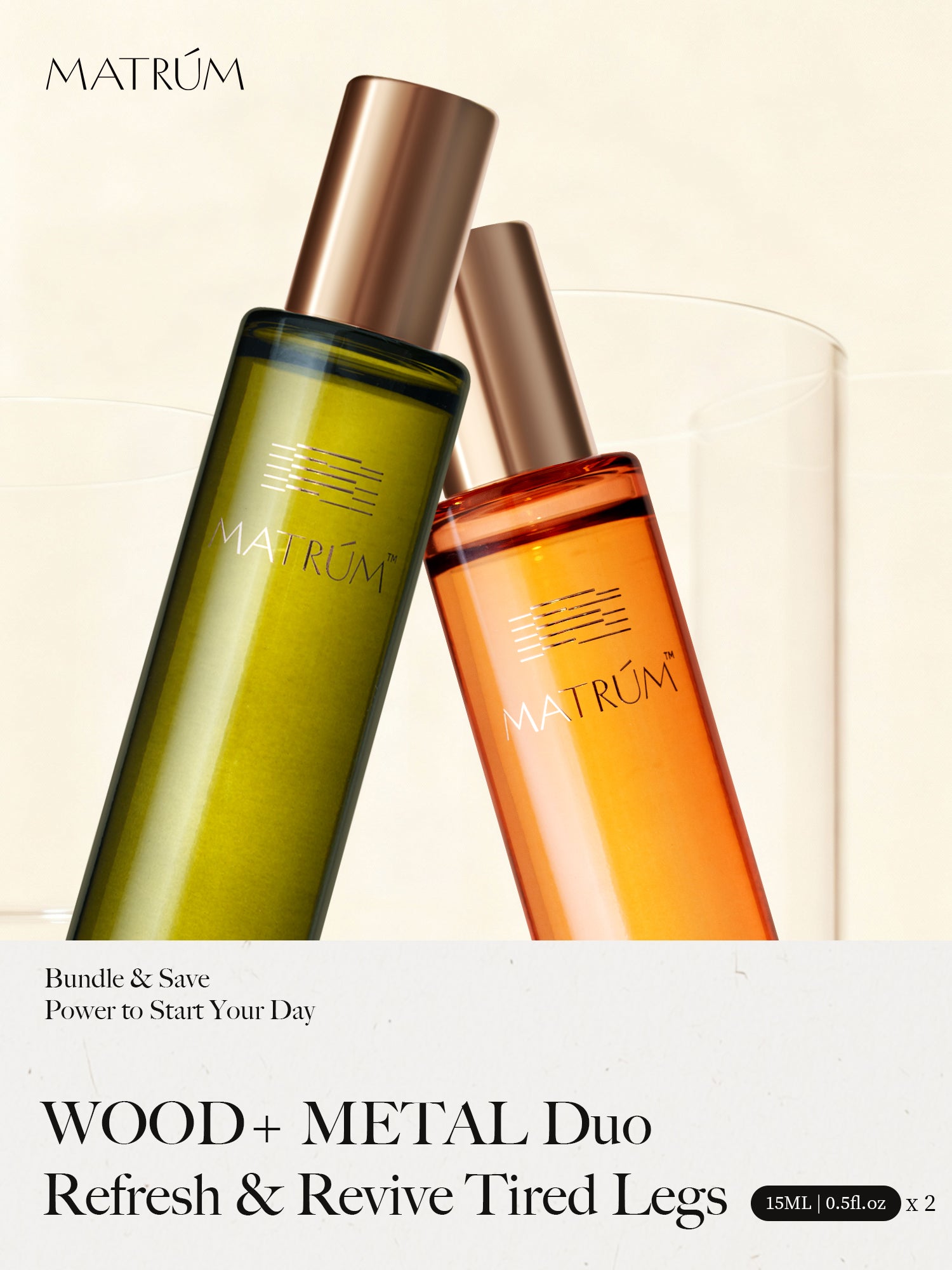 Wood & Metal - Five Elements Wellness Roller(Duo Set)