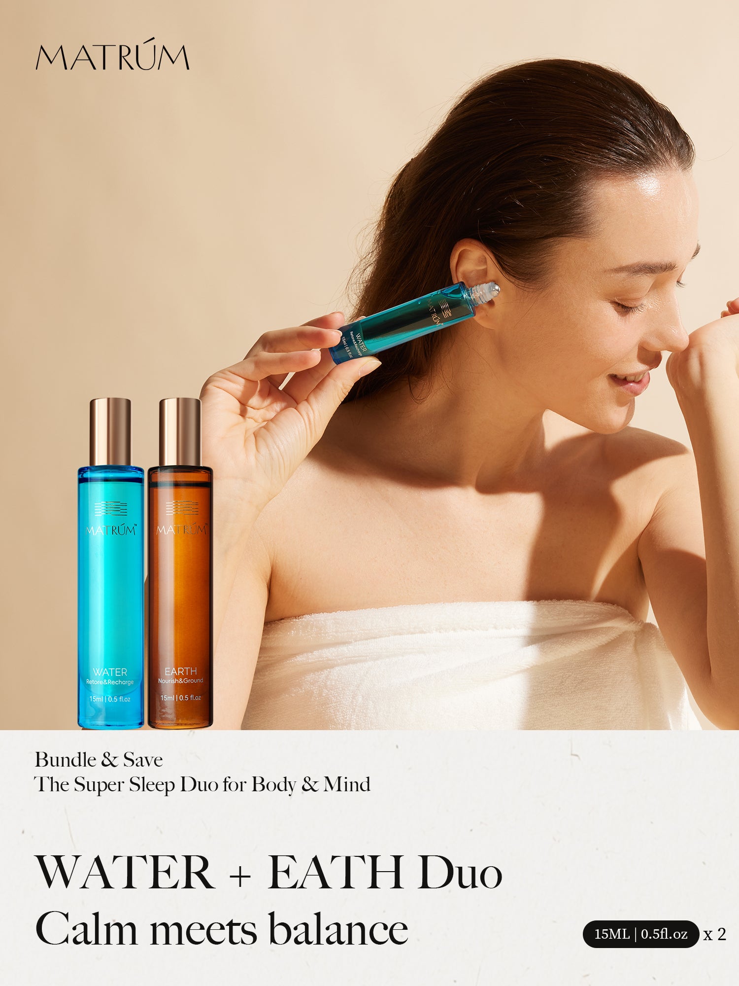 Water & Earth Element - Five Elements Wellness Roller(Duo Set)