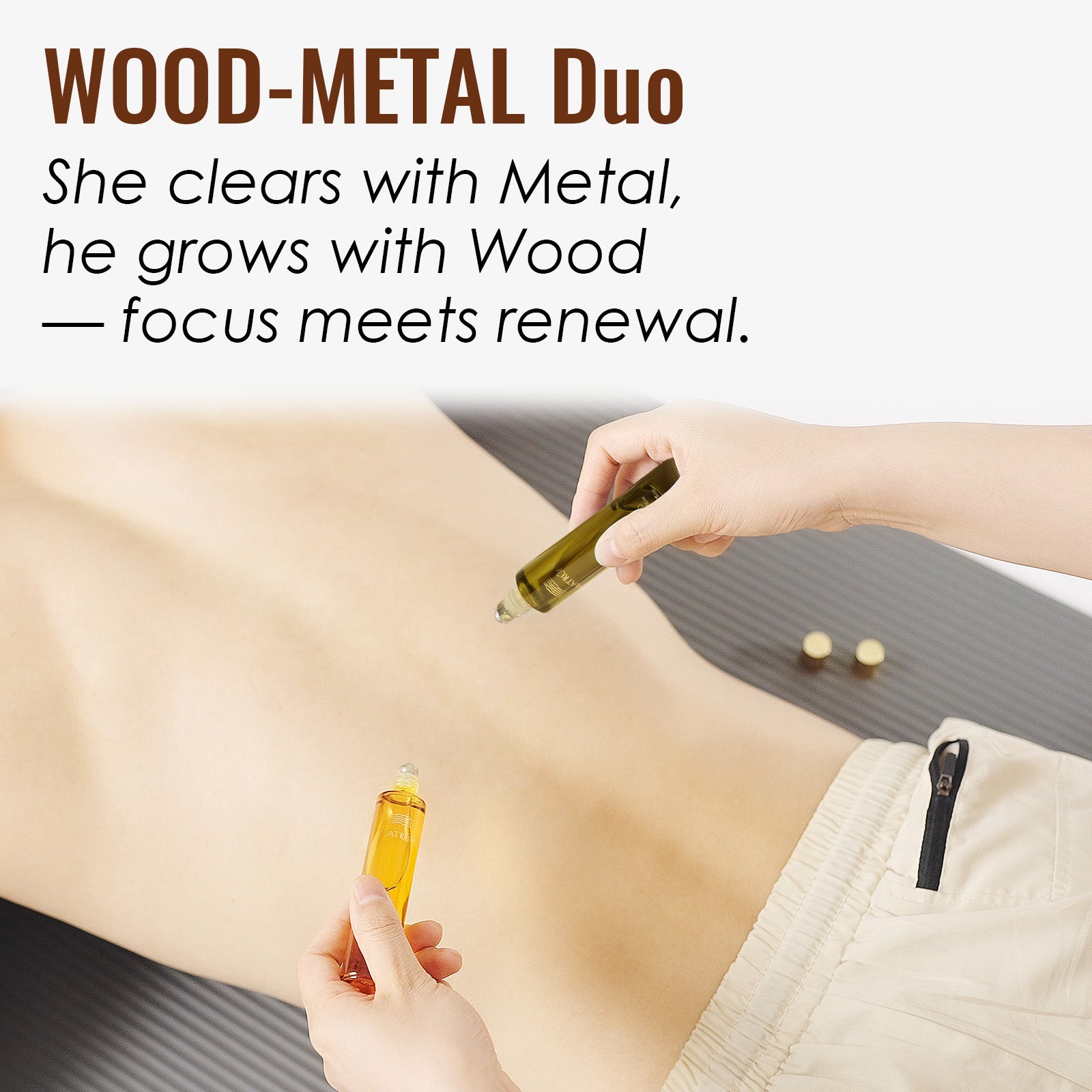 Wood & Metal - Five Elements Wellness Roller(Duo Set)