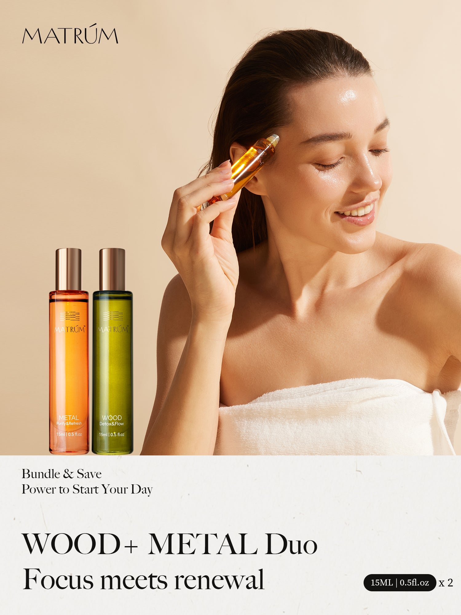 Wood & Metal - Five Elements Wellness Roller(Duo Set)