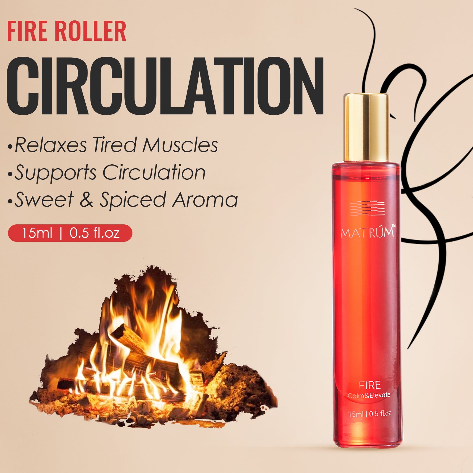 Fire Element - Five Elements Wellness Roller(Single)