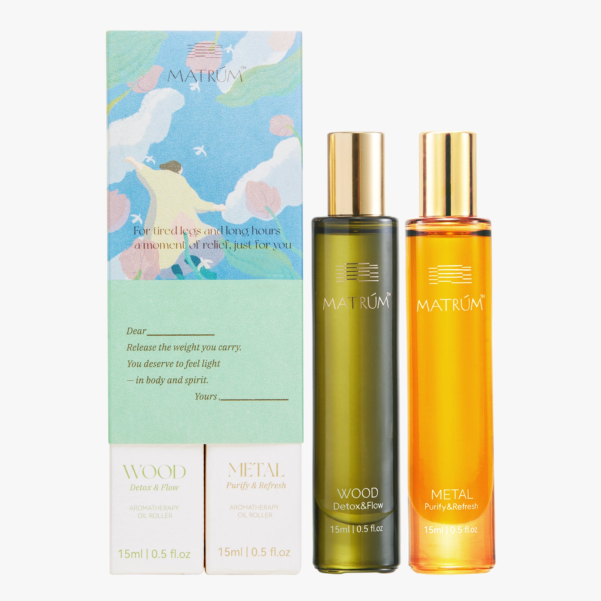 Wood & Metal - Five Elements Wellness Roller(Duo Set)